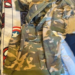 Kith Kids Green Camo Hoodie